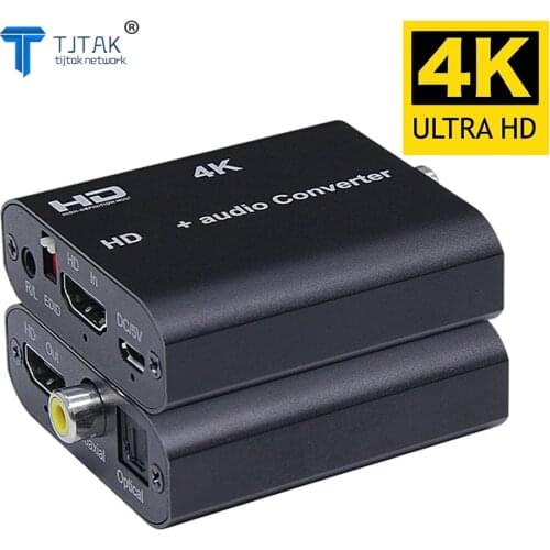 Audio Extractor 5.1ch With ARC EDID HDMI-compatible 1.4 4K 30Hz Splitter to R/L Audio Extractor Optical Coaxial for HDTV Monitor