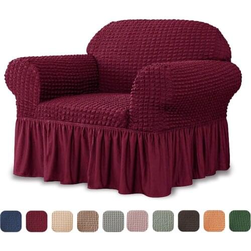 European Style Armchair Cover with Skirt 1 Place Stretch Sofa Slipcover for Living Room Elastic Sofa Couch Cover Universal