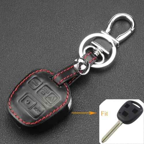 Kutery 3 Buttons Car Key Cover Leather Case For Toyota Tarago RAV4 Corolla Camry Celica Avalon For Lexus RX300 ES300