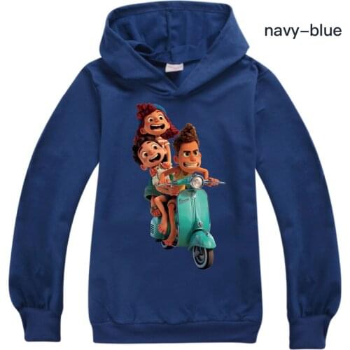 Kids Girls Sweatshirt Autumn Boys Hoodies Fish monster luca Long Sleeve Pullover T-shirt Top Teens Childrens Clothing Outerwear