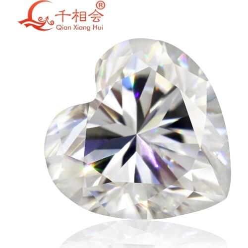 DF GH IJ color white heart shape diamond cut Sic material moissanite loose gem stone qianxianghui