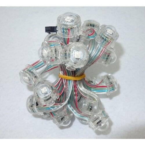 20mm diameter;DC5V;addressable;rgb full color;IP68;GS8206 pixel module;one pices of 5050 led;0.24W;with backup signal line