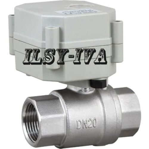 DN20 G3/4" electric valve DC9~24V SS304 two way motorized ball valve