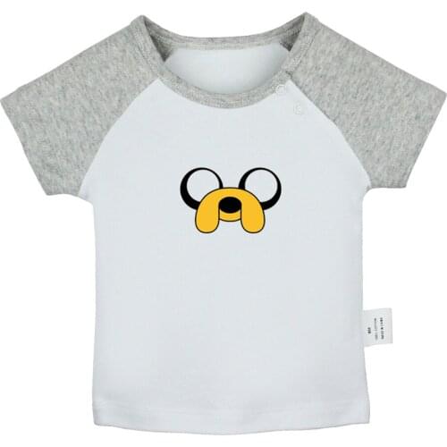 Cute Cartoon ADVENTURE TIME Jake Dog Design Newborn Baby T-shirts Toddler Graphic Raglan Color Short Sleeve Tee Tops