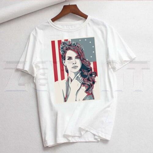 Korean Style T Shirts Summer Casual Womens T-shirt Lana Del Rey 90s Graphic Aesthetic Tshirt Short Sleeve Female Tops Tee