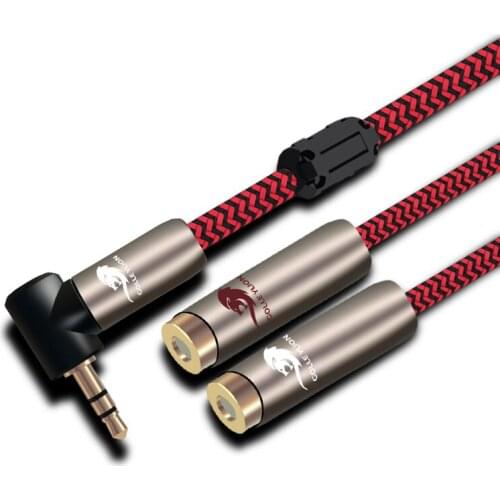 3.5mm Male to 2 RCA Female Audio Extension Cable For iPhone HIFI Stereo System Computer Speaker Y Splitter Cords 1m 2m 3m 5m