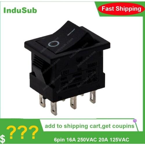 KCD4 rocker switch boat switch Momentary self-reset & fixed self-locking 6pin 16A 250VAC 20A 125VAC