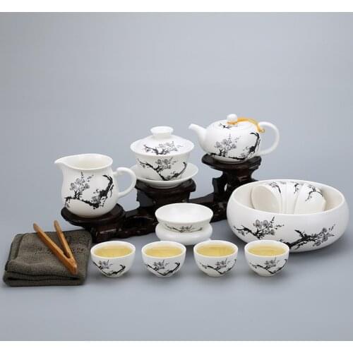 Matte ceramic kung Fu tea set celadon bone china cup teapot tearde factory direct