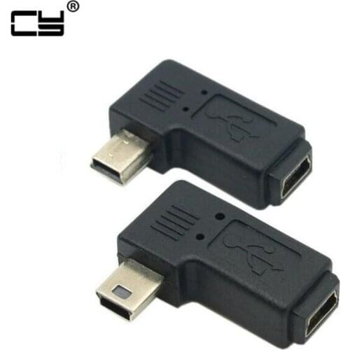 Mini USB Female to Mini 5Pin Male 90 Degree Angle right Adapter Converter Left Angle MINI usb male to usb female For MP3