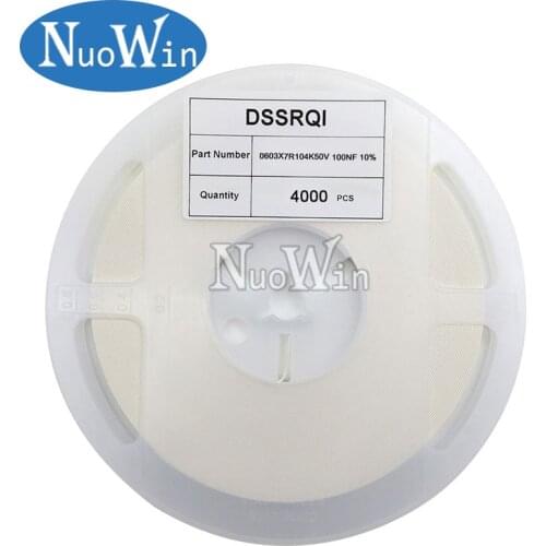 4000pcs 0603 SMD Chip Multilayer Ceramic Capacitor 0.5pF - 22uF 10pF 22pF 100pF 1nF 10nF 15nF 100nF 0.1uF 1uF 2.2uF 4.7uF 10uF