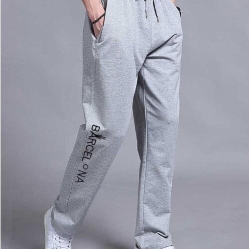 Men Casual Pants Sweatpants for Sports Printed Barcelona