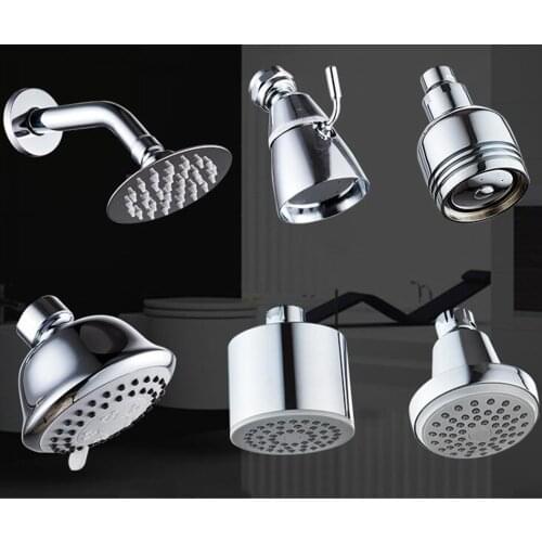 High Pressure ABS Chrome Finish Brass Shower Head Wall Mounted Showerheads water save Showering Swivel Joint Adjustable Faucet