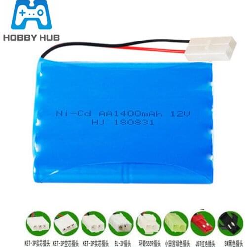 12v 1400mah NICD Battery for RC toy Car Boat GUN TANK Trucks Trains RC toy model AA 12v Rechargeable Ni-CD battery pack