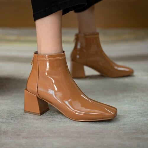 2020 Autumn winter boots Genuine leather Women boots Chelsea boots fashion Stretch ankle boots Women shoes