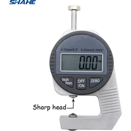 Shahe Portable mini Precise Digital Thickness Gauge Meter Tester Micrometer thickness Pointed Head 0 - 12.7 mm
