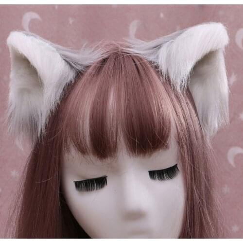 Sweet Lovely Furry Animal Ears Hair Clips Anime Lolita Wolf Cat Cosplay Plush Hairpins Halloween Party Costume Accessories