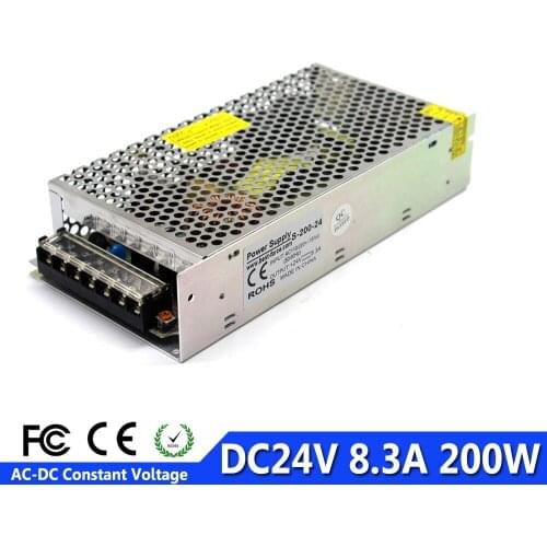 LED Power Supply 24V 8.3A 200W Switching Power Source Transformer 110V 220V AC DC 24V LED Driver For 3D Printer Led Lighting AV