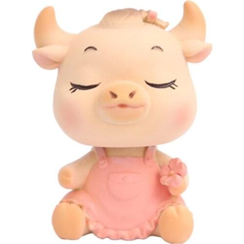 Car Decoration Cute Cow Toy Chinese Ox Peerless New Year Gift Home Party Decorations Shaking Head 1pcs Ucky Zodiac Blessing