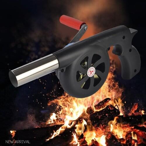 Outdoor Barbecue FanHand-cranked Air Blower Manual BBQ Fan Air Blower Camping Cooking Picnic Grill Barbecue Cooking Tools