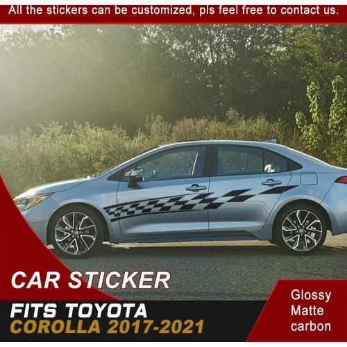 For Toyota Corolla 2017 2018 2019 2020 2021 Car Decals Side Body Stripe Racing Sport Graphics Vinyl Car Stickers For Corolla