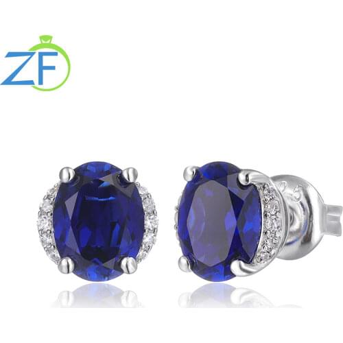 GZ ZONGFA Design Shining 925 Sterling Silver Green gemstone Studs Earrings Party Anniversary Gift Korean Vintage Earrings women