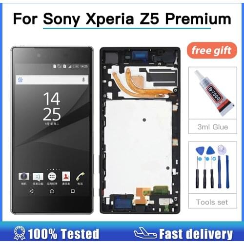 5.5" For SONY Xperia Z5 Premium E6853 E6883 LCD Display Touch Screen with Frame Digitizer Sensor Panel Assembly Replace lcd