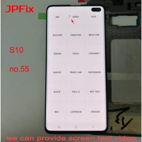 JPFix Super AMOLED For Samsung Galaxy S10 G973 S10Plus G975 LCD Display Touch Screen Assembly With Frame Ink Spot Line Burn-in