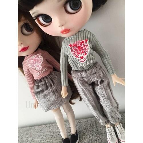 1Set Handmade Blyth Doll Pants or Skirt +Shirt Outfits for Blythes, Azone S, OB24, Obitsu 24 Doll Clothes Accessories