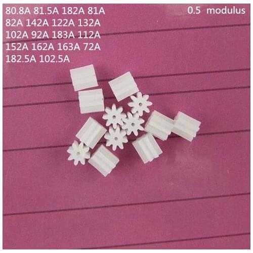 10 pcs 0.5 modulus different type Plastic gear white mainshaft gear motor gear for DIY model