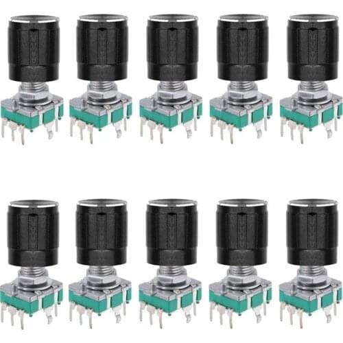 7 Pin 20MM)10 PCS 360 Degree EC11 Rotary Encoder Code Switch Digital Potentiometer with Caps
