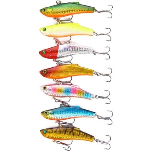7pcs Sinking Winter Ice Sea Fishing Lure 7cm/18g Lead Inside Wobbler Isca Artificial Vibe Fishing Lure Tackle Fish Pesca Bait