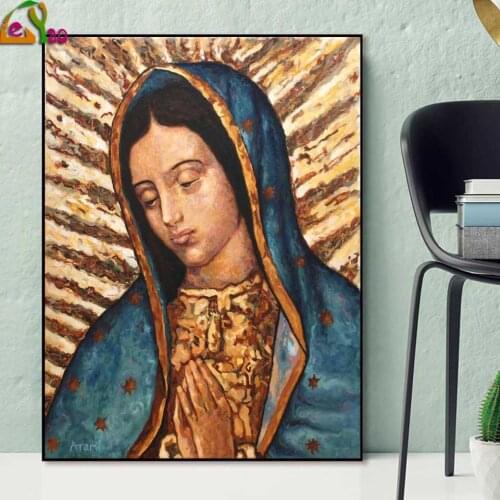 DIY Diamond Painting Mexico Guadalupe Virgin Mary cross stitch mosaic full squareround diamond embroidery rhinestone painting
