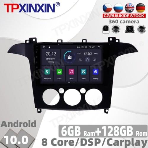 128GB Android 10.0 For Ford S-Max 2006 2007 2008 Car Radio Multimedia Video Player Navigation GPS Accessories Auto 2din no DVD