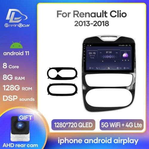 Prelingcar Android 10 For RENAULT clio 3 4 2013-2018 Car Radio Multimedia Video Player GPS Navigation NO DVD 2 Din Octa-Core 4G