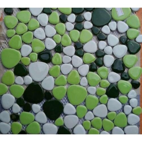Shipping free!! nice green pebble ceramic mosaic tiles, bathroom wall and floor tiles, swimming pool mosaic tiles, HME7010