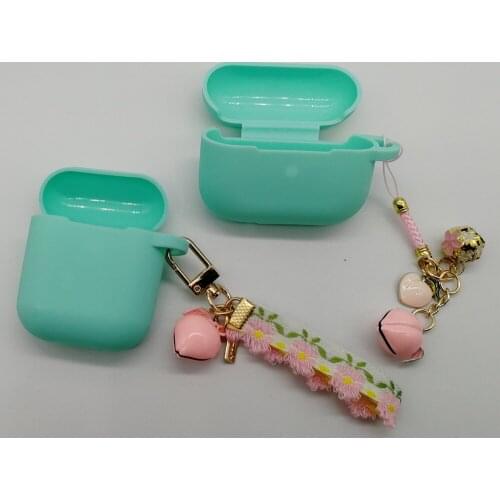 Japansese Style Pink peach wind chime Daisy Flower case for airpods pro air pods 1/2 Hang Rope keychain cases cover capa Coque