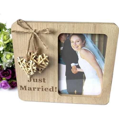 Rustic Retro Wedding Countdown Photo Frame Wooden Hanging Wall Photos Album Wedding Table Decoration Just Married Party Supplies
