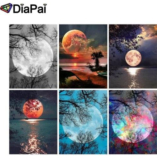 DIAPAI 5D DIY Diamond Painting 100% Full Square/Round Drill "Moon scenery" 3D Embroidery Cross Stitch Home Decor