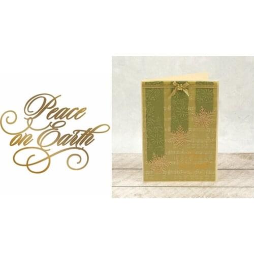 Hot Foil Plate Peace On Earth copperplate glimmer Phrase Word for DIY Scrapbooking New 2019 Embossing Paper Cards Crafts