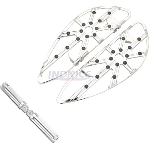 Chrome Gauge driver Floorboards rear pegs for harley street glide flhx fltr for Harley Electra FLHT Softail Slim FLS 1980-2021