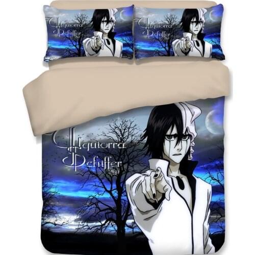 Anime Bleach Duvet Cover Set Comforter Bedding Sets Luxury Manga 3pc Set with 1 Duvet Cover and 2 Pillowcases Gift for Anime Fan