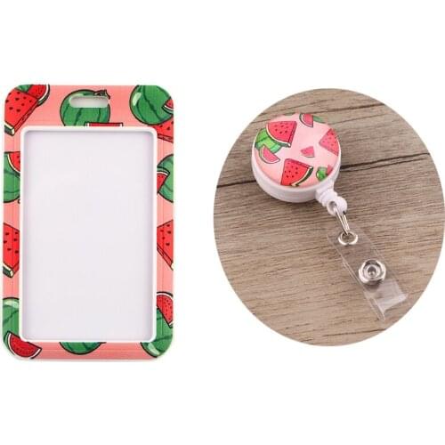 MD825 DMLSKY New Watermelon Design High Quality Retractable Nurse Badge Reel Fashion Name Tag ID Badge Holder Clip