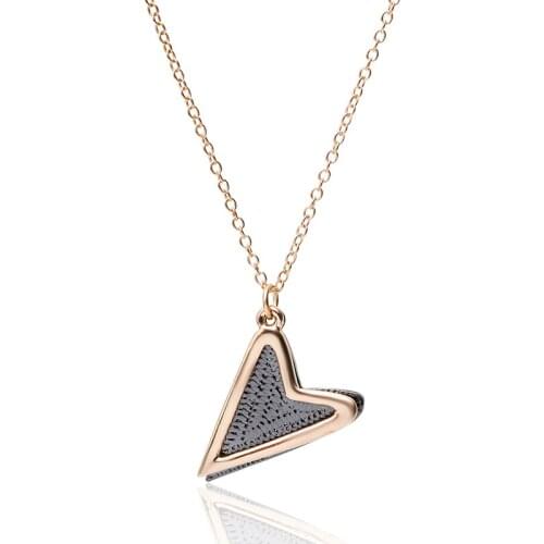 Fashion Gold Color Double Pendant Necklace Heart Pendant Cute Small Simple Love For Women Zinc Alloy Clavicle Jewelry Necklace