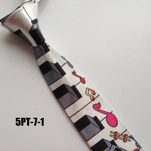 5cm Men Popular Casual Ties Fashion Satin Rayon Necktie Piano Keyboards with Musical Notes Corbata for Party