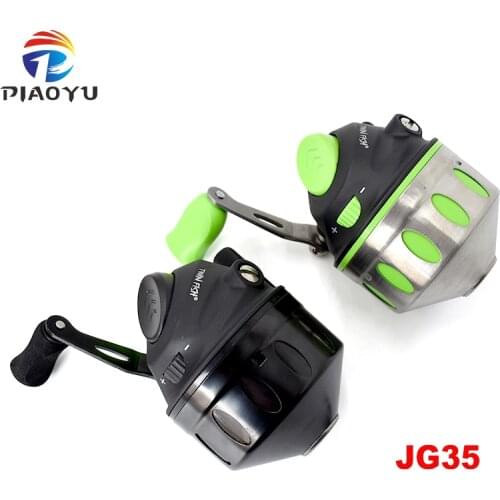 JG35 New Fish Wheel Black/green High Speed Ratio 4.3:1 Metal Fishing Reel for Outdoor Shooting Slingshot and Fishing Rod