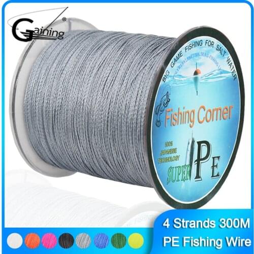 Fishing Corner 300m Braid Line 4 Strands Multifilament Fishing Line Superline Abrasion Resistant Braided Fishing Wire Pe Line