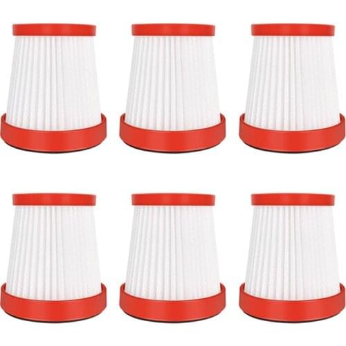Replacement Spare Parets Hepa Filter for Xiaomi Deerma VC01 Handheld Vacuum HEPA Filter Dust Cleaner Accessories 6Pcs