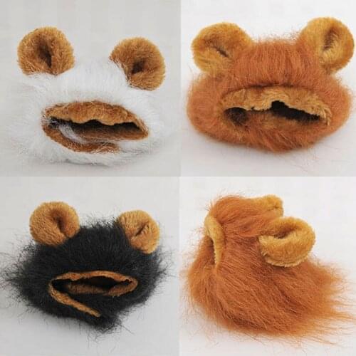 Autumn Winter Pet Funny Cute Costume Lion Mane Wig For Dog Cat Halloween Xmas Dress Up With Ears Cap Hat Best Price