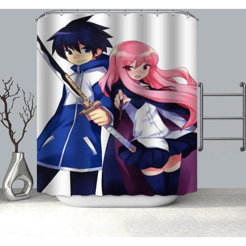 100% Polyester Fabric Custom Zero No Tsukaima Anime Shower Curtain Modern Bathroom Curtain Waterproof HD Printing Bath Curtain