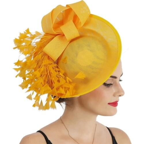 Women Ladies Elegant Big Headpiece Fancy Fashion Hat Fascinator Wirh Hair Clip Bride Wedding Millinery Cap Fascinating Headwear